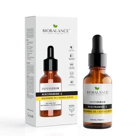 BIOBALANCE Сыворотка для лица с ниацинамидом 15% + гликолевой кислотой 5% / SUPER SERUM NIACINAMIDE-G 30 мл - 2