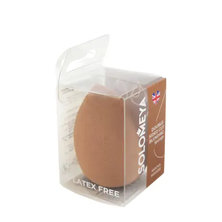 SOLOMEYA Спонж для макияжа с двойным срезом, кофе мокка / Solomeya Double-Sided Cut blending sponge Mocha Mousse 1 шт - 2