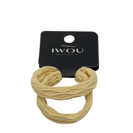 IWOU PROFESSIONAL Резинка для волос Волна топленое молоко 2шт - 1