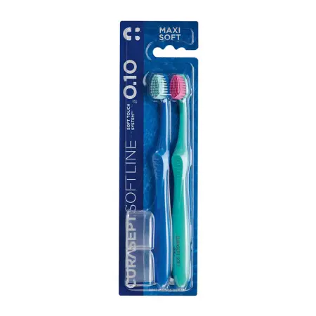 CURASEPT Щетка зубная для взрослых сверхмягкая, в блистере 2 цвета / CURASEPT MAXI SOFT 010 2 шт - 1