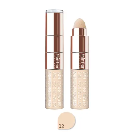ALVIN D OR Консилер жидкий+спонж, тон 02 / 24H Full cover concealer 6 мл - 2
