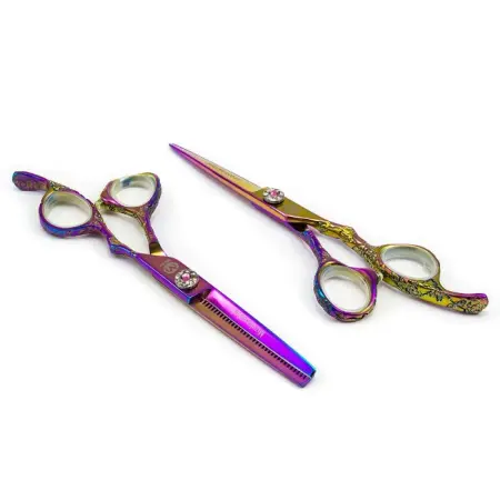 MIZUKA Ножницы парикмахерские PBS-CK15 5.5 фиолетовый узор - 6
