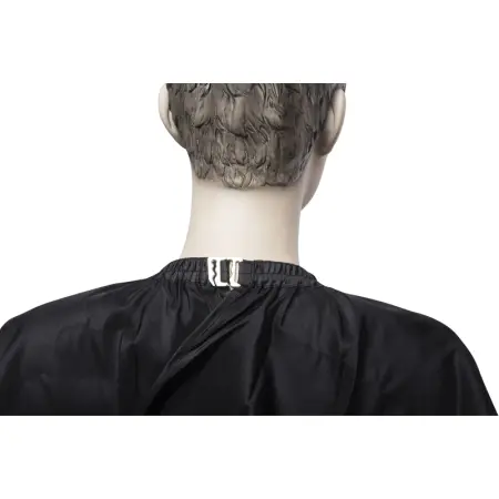 DEWAL PROFESSIONAL Пеньюар для стрижки Глянец, полиэстер, на крючках, черный 128х146 см - 3