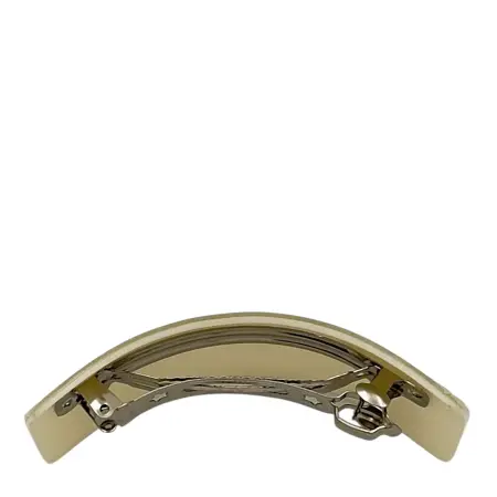 IWOU PROFESSIONAL Заколка - автомат Минерал прямоугольная слоновая кость 3*9,5см - 3