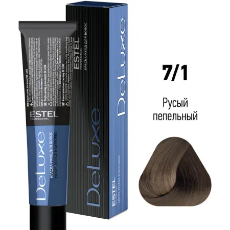 ESTEL PROFESSIONAL 7/1 краска для волос, русый пепельный / DELUXE 60 мл - 2