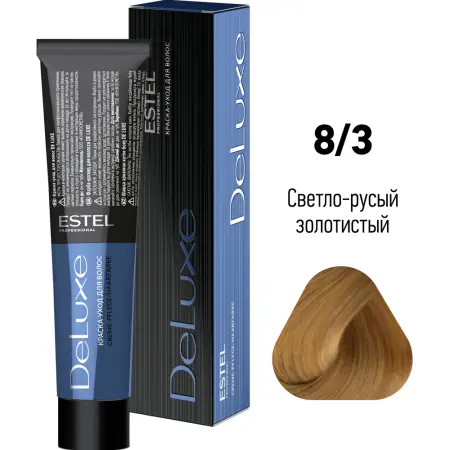 ESTEL PROFESSIONAL 8/3 краска для волос, светло-русый золотистый / DELUXE 60 мл - 2
