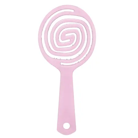 SOLOMEYA Расческа-мини для распутывания волос в форме леденца, розовая / Lollipop Shaped Mini Detangling Hair Brush Pink - 3