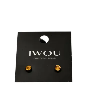 Серьги гвоздики IWOU светлая бронза 7мм