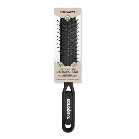 SOLOMEYA Био-расческа для сухих и влажных волос из натурального кофе / Detangler Bio Hairbrush for Wet & Dry Hair Coffee Material - 2