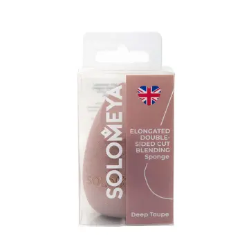 Спонж для макияжа вытянутый с двойным срезом, серо-коричневый / Elongated Double-Sided Cut blending sponge Deep Taupe 1 шт