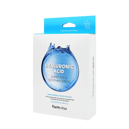 FARMSTAY Маска тканевая для лица с гиалуроновой кислотой / Hyaluronic Acid Super Aqua Soothing Mask 10*25 мл - 1