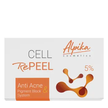 Набор (пилинг миндальный 5% 2 мл + маска 2 мл + тоник 30 мл + крем 2 мл) CELL RePEEL 5% Anti Acne & Pigment Block System