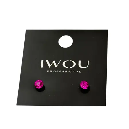 IWOU PROFESSIONAL Серьги гвоздики IWOU фуксия 7мм - 2