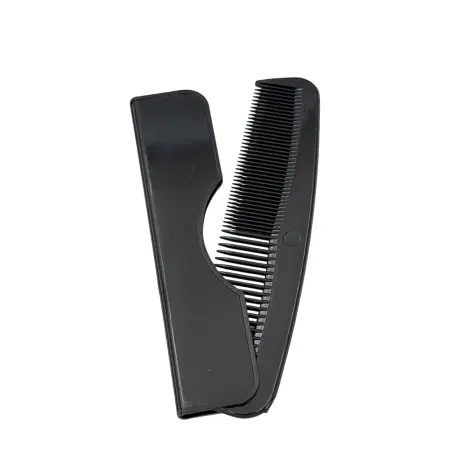 IWOU PROFESSIONAL Расческа карманная 12,5 см черная с чехлом - 1