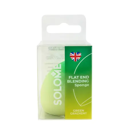 SOLOMEYA Спонж для макияжа со срезом, зеленый градиент / Solomeya Flat End blending sponge Green Gradient 1 шт - 1