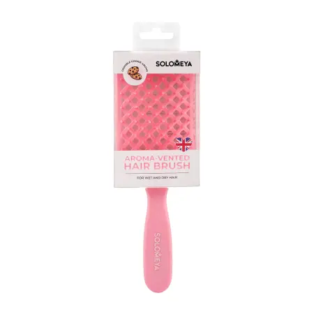 SOLOMEYA Арома-расческа вентилируемая крамбл кукис / Aroma-vented hair brush, Crumble cookie - 2