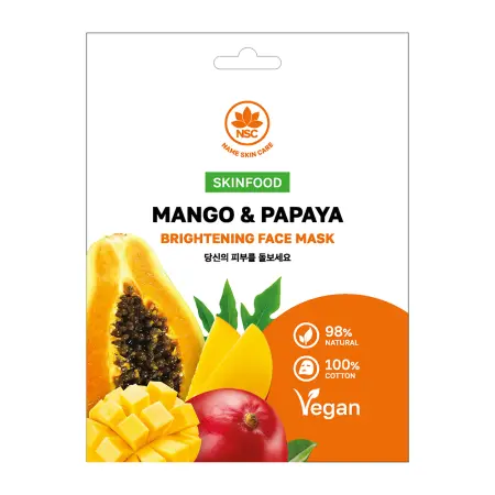 NAME SKIN CARE Маска тканевая для лица манго и папайя / Skinfood NSC 22 гр - 1