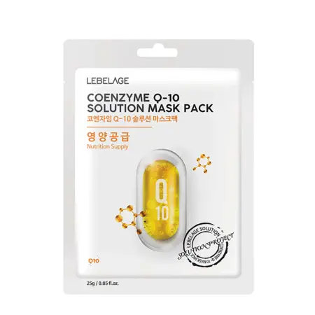 LEBELAGE Маска тканевая для лица Коэнзим Q10 / Lebelage Coenzyme Q-10 Solution Mask Pack 25 гр - 1