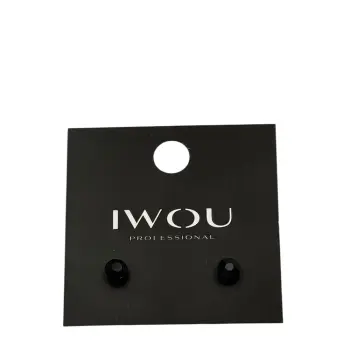 Серьги гвоздики IWOU черная ночь 7мм