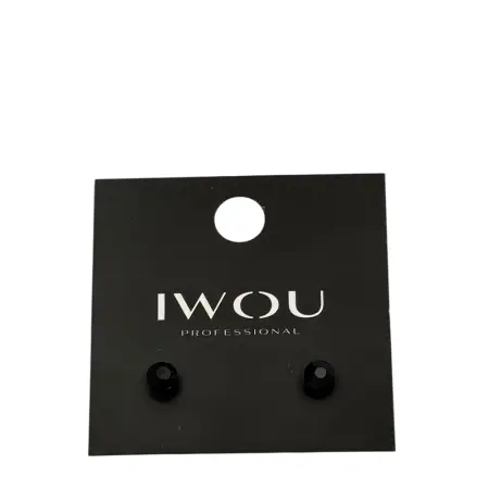 IWOU PROFESSIONAL Серьги гвоздики IWOU черная ночь 7мм - 1