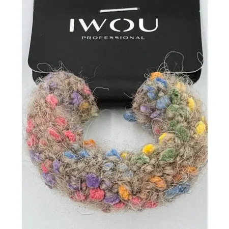 IWOU PROFESSIONAL Резинка для волос Меланж коричневая1шт - 2