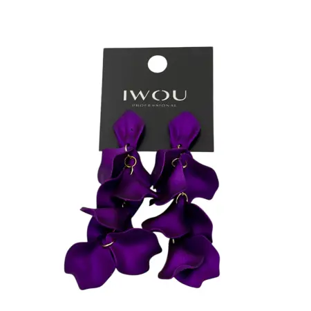 IWOU PROFESSIONAL Серьги Танцующие лепестки фиалка - 1