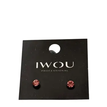 Серьги гвоздики IWOU теплая роза 7мм