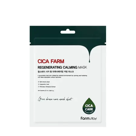 FARMSTAY Маска тканевая для лица с центеллой / Cica Farm Regenerating Calming Mask 25 мл - 1