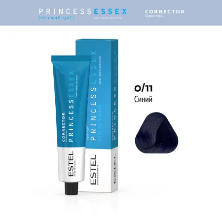 ESTEL PROFESSIONAL 0/11 краска для волос (корректор), синий / ESSEX Princess Correct 60 мл - 2