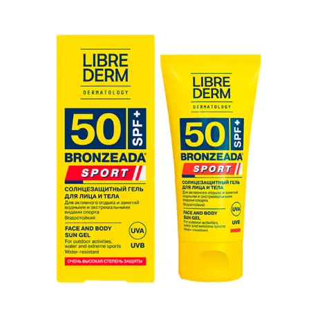 LIBREDERM Гель cолнцезащитный для лица и тела SPF 50 / BRONZEADA SPORT 50 мл - 2
