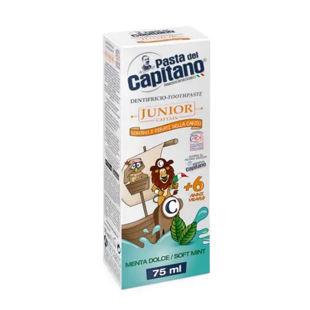 PASTA DEL CAPITANO Паста зубная детская 6+ мятная / Junior Soft Mint 75 мл - 2