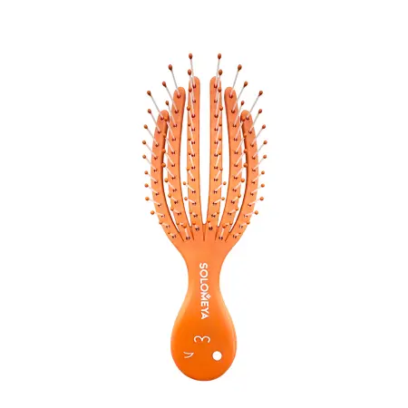 SOLOMEYA Расческа для сухих и влажных волос мини, оранжевый осьминог / Detangling Octopus Brush For Dry Hair And Wet Hair Mini Orange - 1