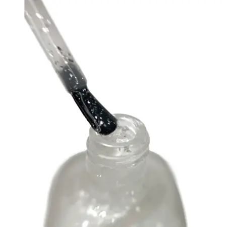 IQ BEAUTY Покрытие финишное для лака профессиональное с поталью матовое, серебро / PROLAC+bioceramics Potal matte top Silver 12.5 мл - 3