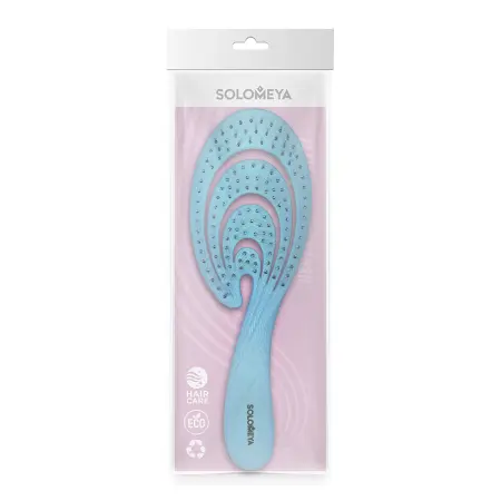 SOLOMEYA Расческа гибкая для волос Голубая волна / Flex bio hair brush Blue Wave - 4