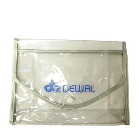 DEWAL PROFESSIONAL Косметичка на кнопке, полимерный материал, прозрачно-серая 22х8х16 см - 2