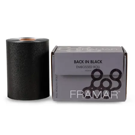 FRAMAR Фольга с тиснением в рулоне, черная / Embossed Roll Medium Back In Black 98 м - 2