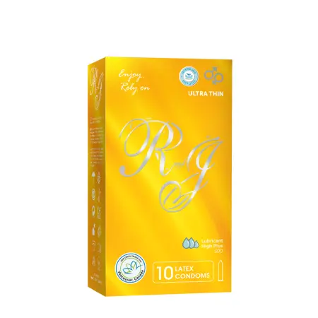 R and J Презервативы натуральные чувства, натуральный латекс / ULTRA THIN R and J 10 шт - 1