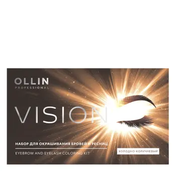 Набор для окрашивания бровей и ресниц, холодно-коричневый / Ollin Vision 20 мл