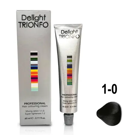 CONSTANT DELIGHT 1-0 крем-краска стойкая для волос, черный / Delight TRIONFO 60 мл - 2