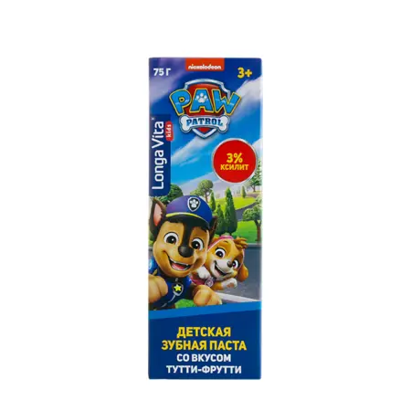 LONGA VITA Паста зубная детская профилактическая от 3-х лет Тутти-Фрутти / Longa Vita Paw Patrol Biotech 75 гр - 2