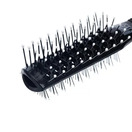 DEWAL BEAUTY Щетка туннельная 2-х сторонняя, пластиковый штифт, черная, 7 рядов - 2