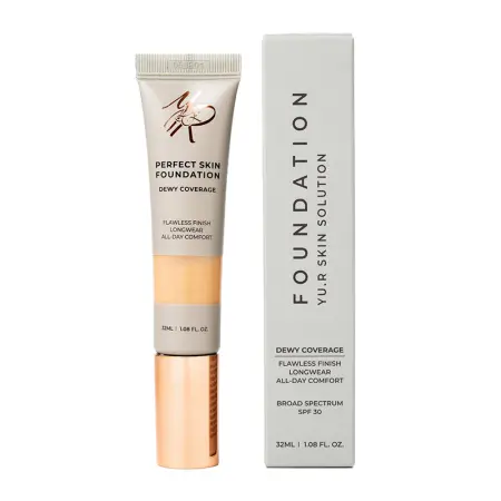 YU.R Основа тональная, тон 2.75 / DEWY COVERAGE FOUNDATION fair golden 32 мл - 3