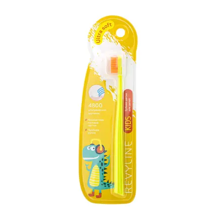 REVYLINE Щетка зубная детская от 3 до 12 лет, желтая / KIDS S4800 - 1