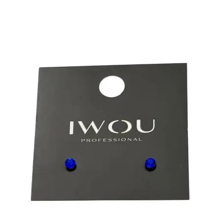 IWOU PROFESSIONAL Серьги гвоздики IWOU индиго 4мм - 2