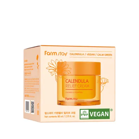 FARMSTAY Крем восстанавливающий защитный барьер для лица с календулой / Calendula Relief Cream 80 мл - 2