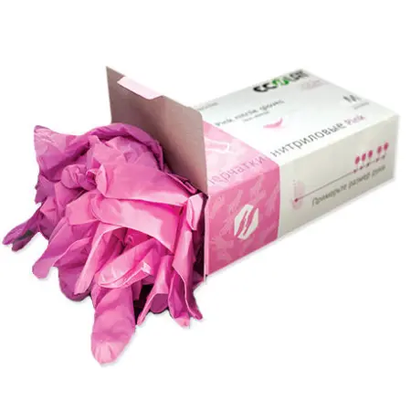ECOLAT Перчатки нитриловые, розовые, размер S / Pink EcoLat 100 шт - 3