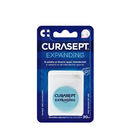 CURASEPT Нить зубная вощеная расширяющаяся CHX 0,2%, со вкусом мяты / CURASEPT EXPANDING 30 м - 1