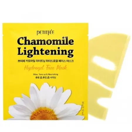 PETITFEE Маска гидрогелевая выравнивающая тон кожи / Chamomile Lightening Hydrogel Face Mask 32 гр - 2