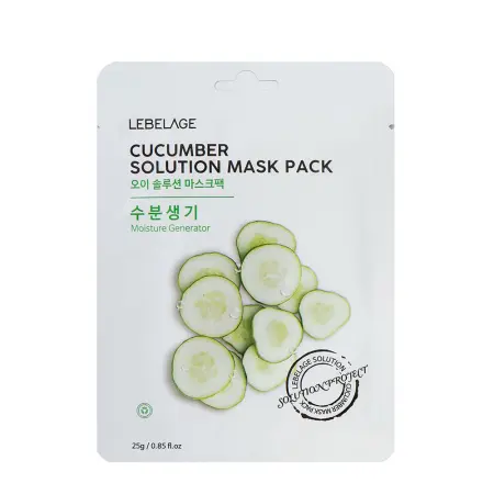 LEBELAGE Маска тканевая для лица Огурец / Lebelage Cucumber Solution Mask Pack 25 гр - 1