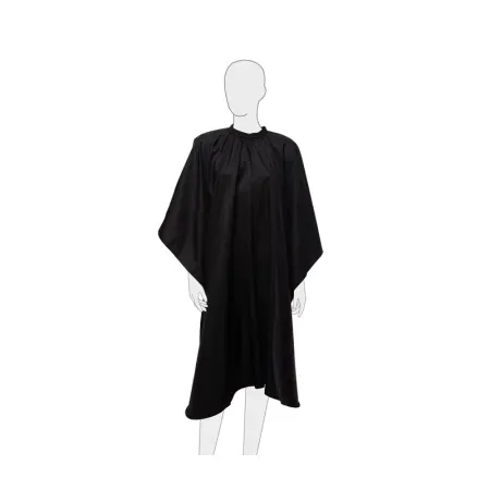 DEWAL PROFESSIONAL Пеньюар для стрижки Матовый, полиэстер, на крючках, черный 128х148 см - 2
